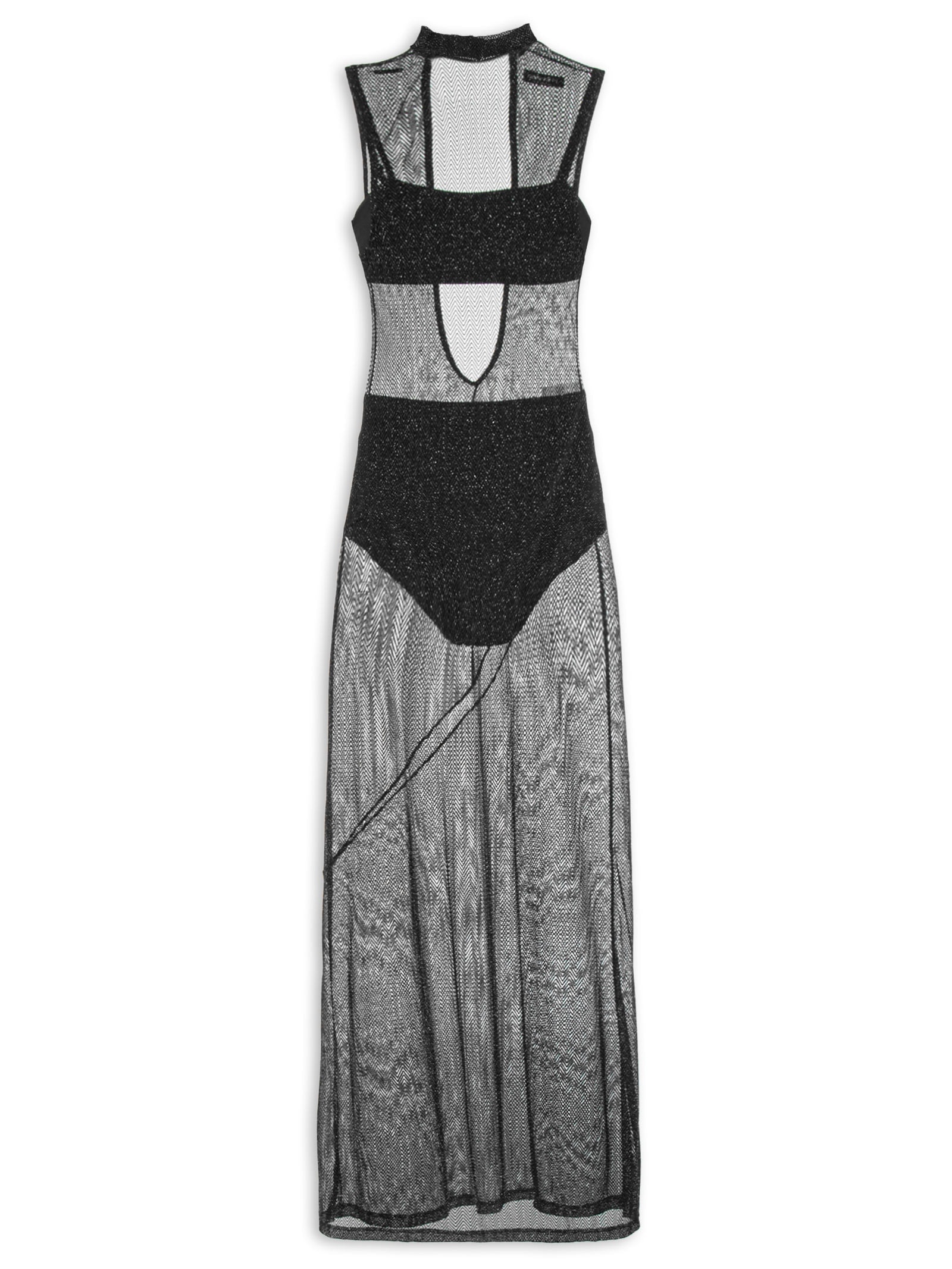 Vestido Tule Metalizado Preto Colcci