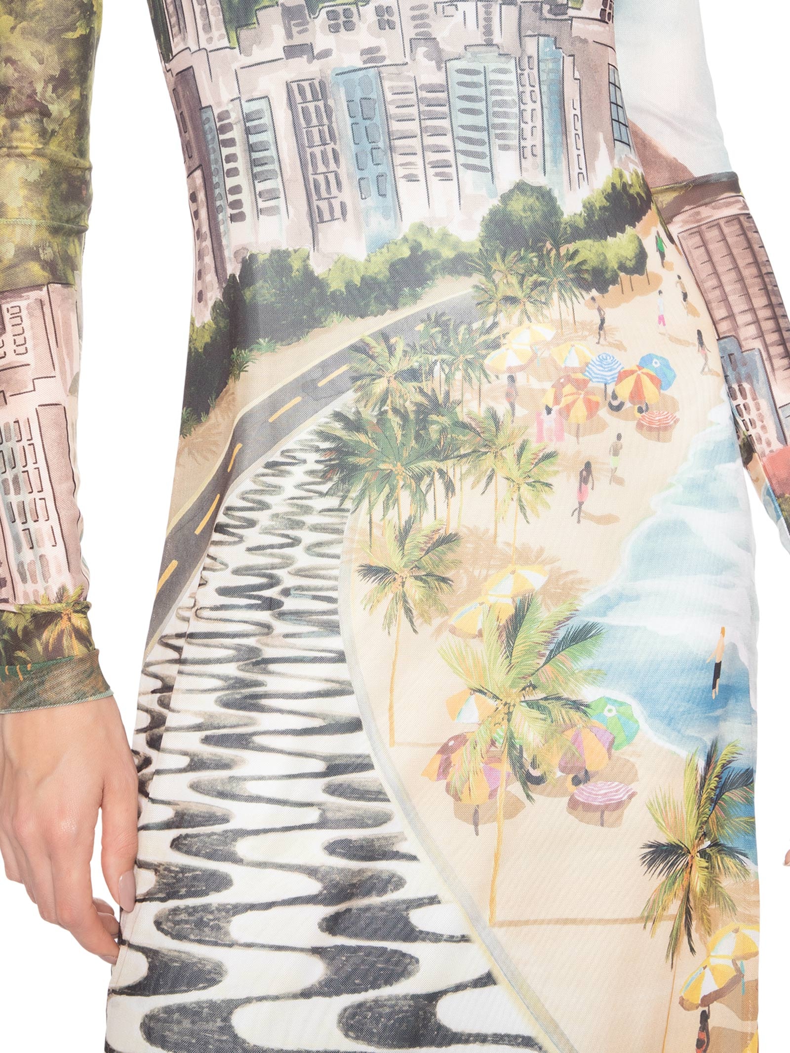 Vestido Tule Midi Copacabana Azul Farm