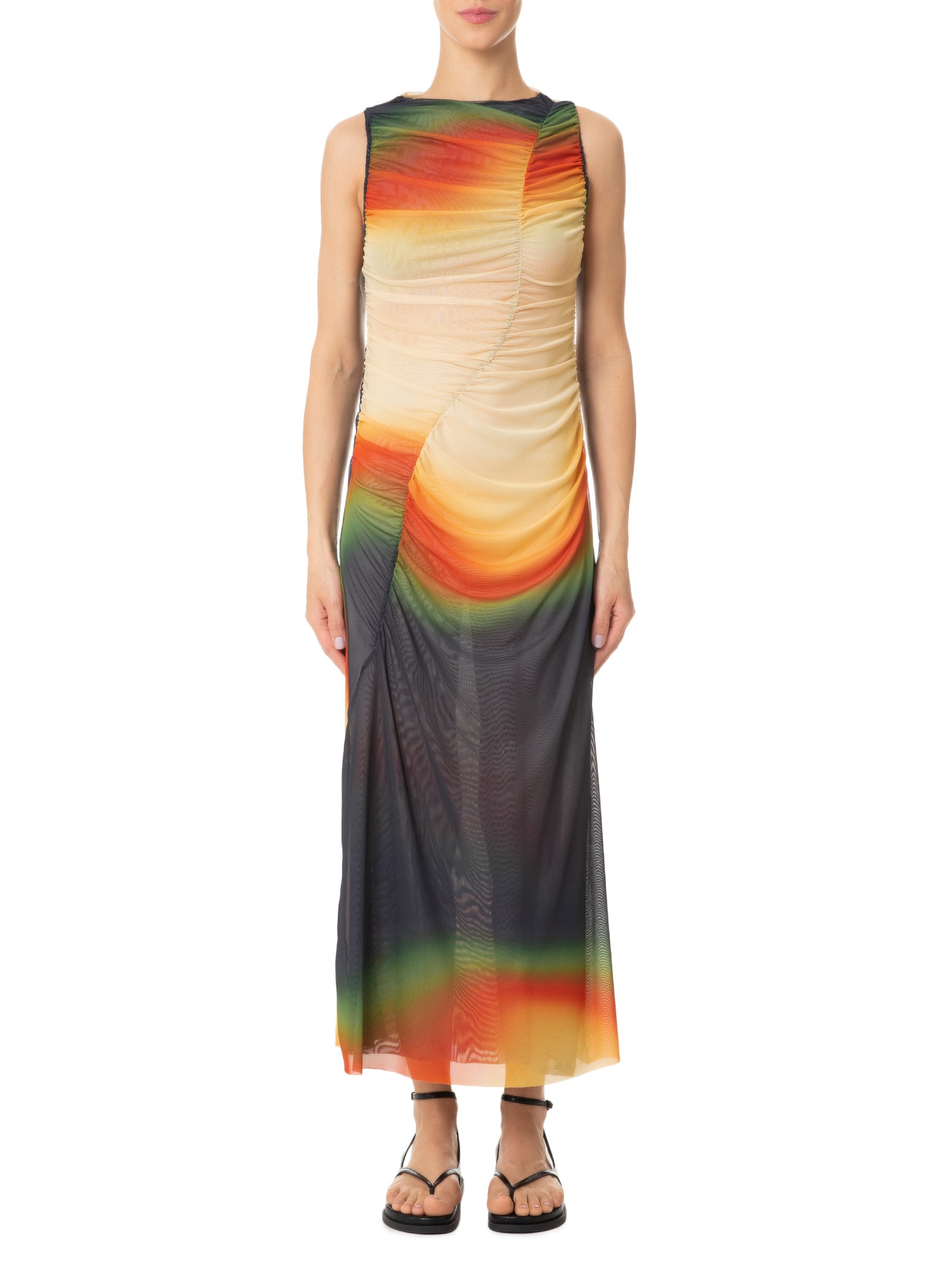 Vestido Tule Midi Degradê Latina Amarelo Farm