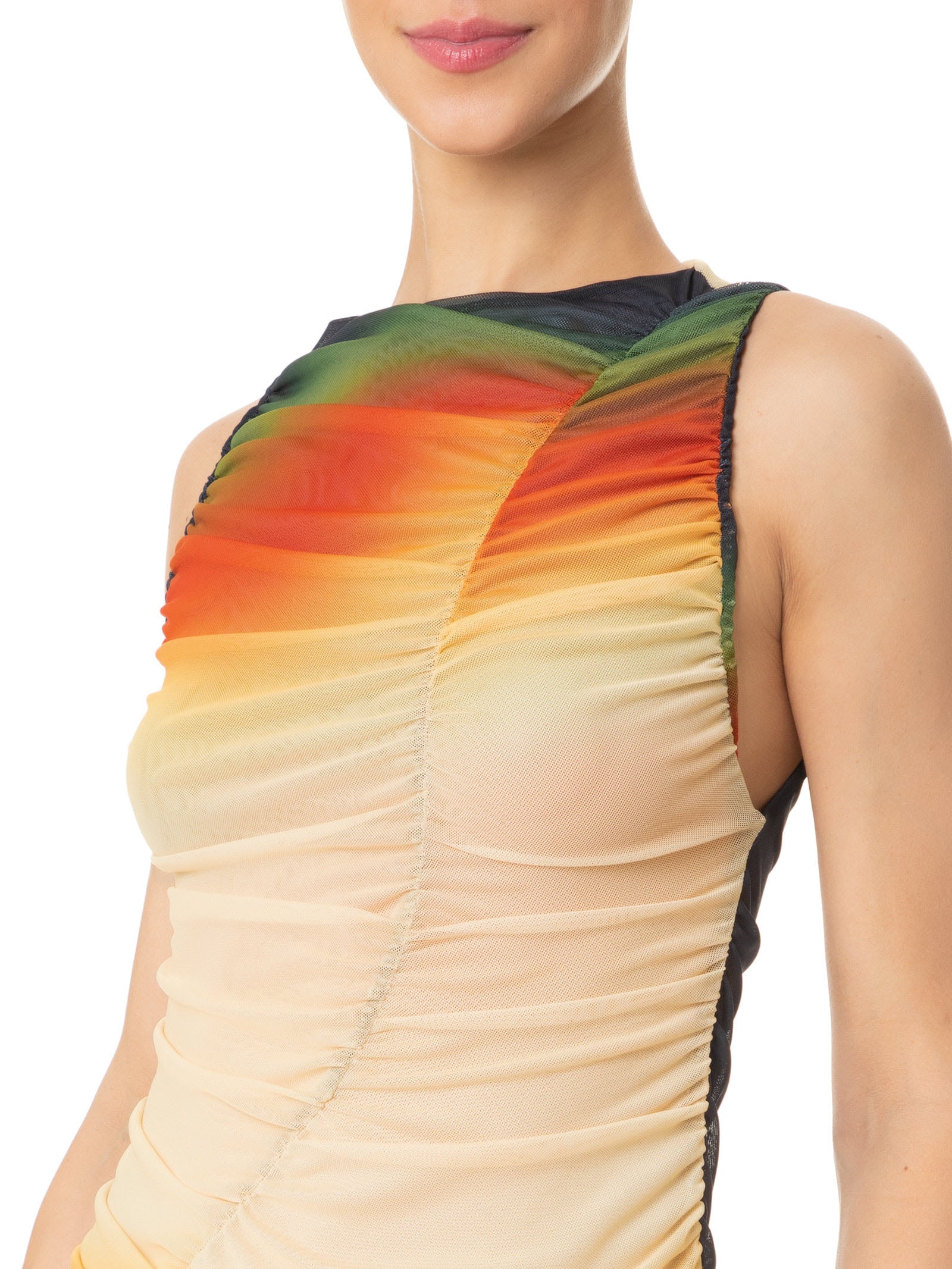 Vestido Tule Midi Degradê Latina Amarelo Farm