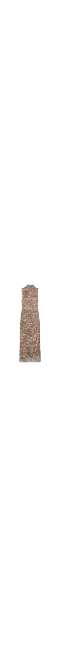 Vestido Tule Midi Onça - Marrom