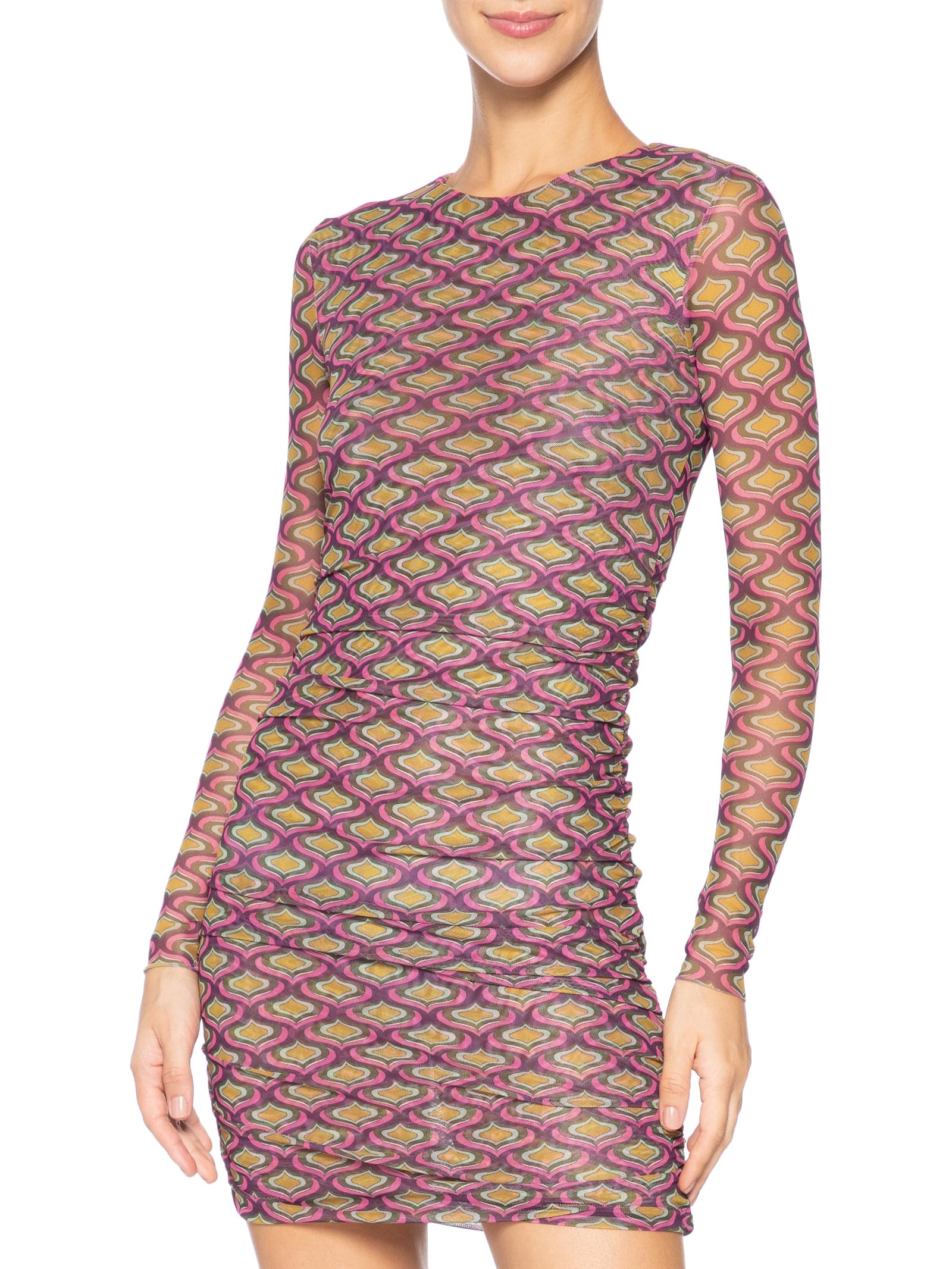 Vestido Tule Mini Geo Roxo Animale