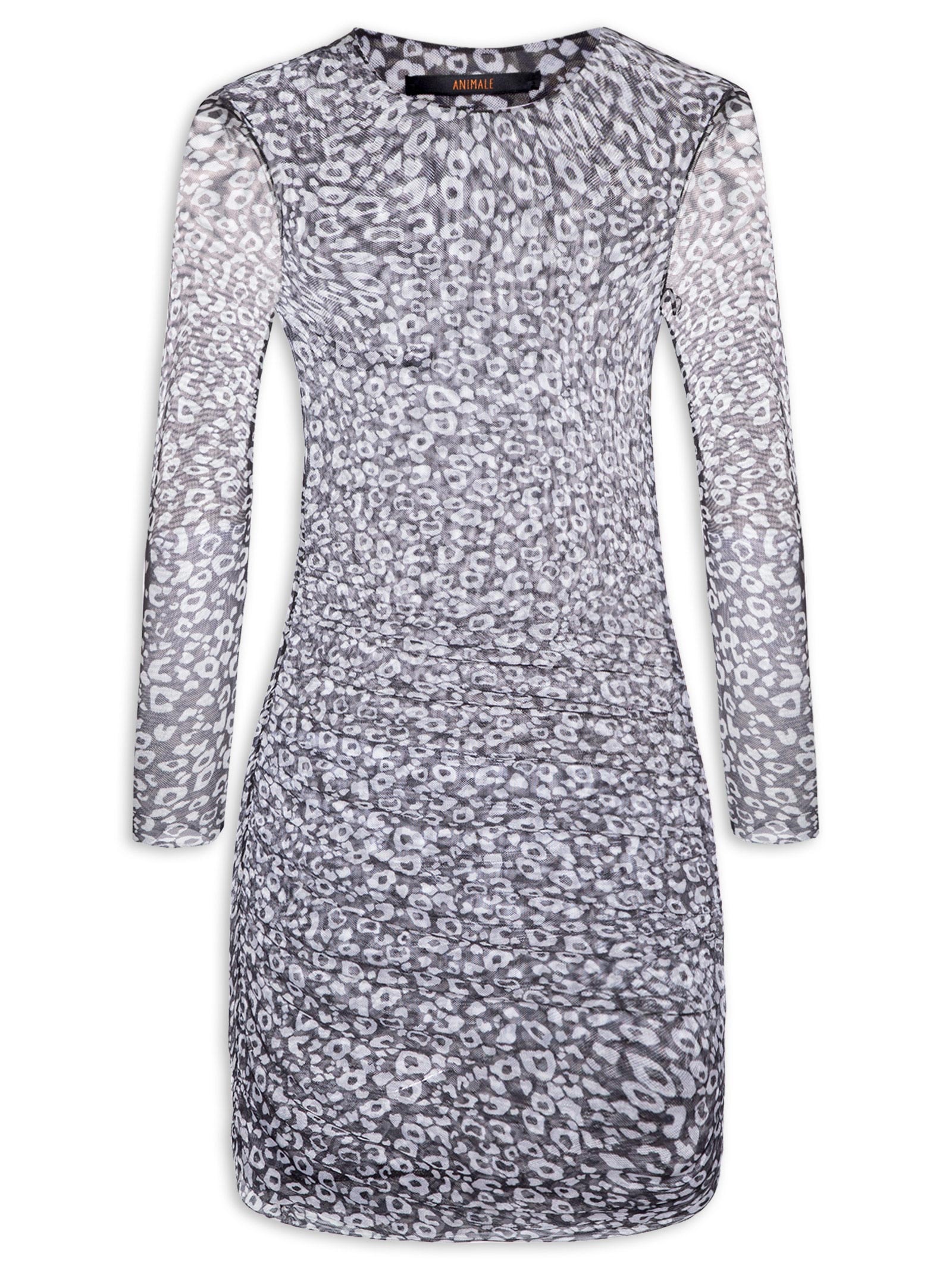 Vestido Tule Mini Onça Preto Animale