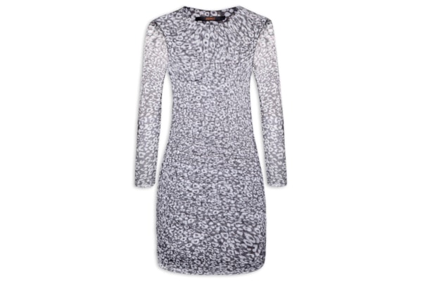 Vestido Tule Mini Onça - Preto