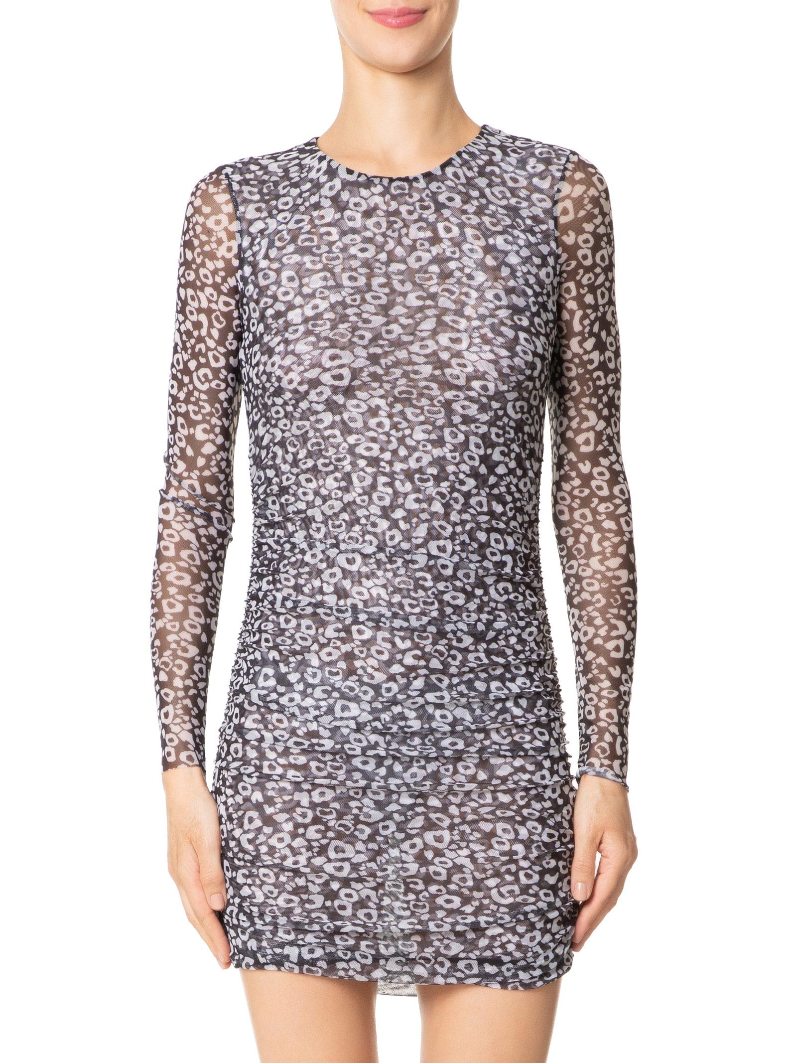 Vestido Tule Mini Onça Preto Animale