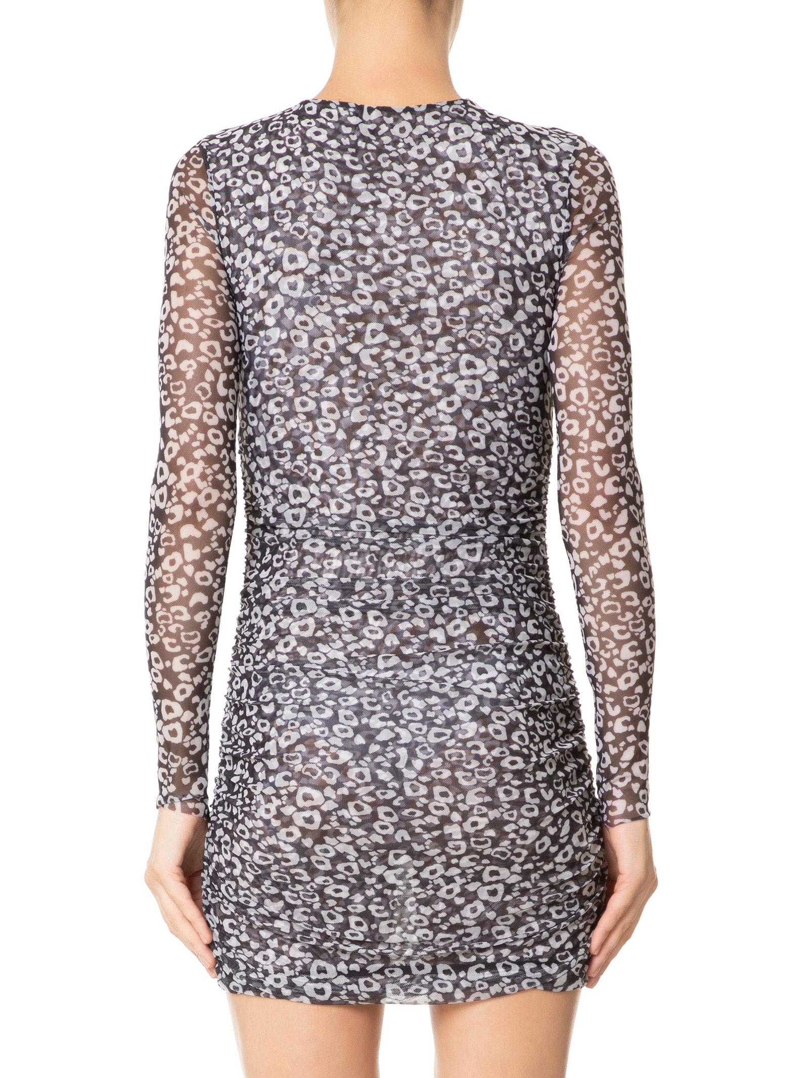 Vestido Tule Mini Onça Preto Animale