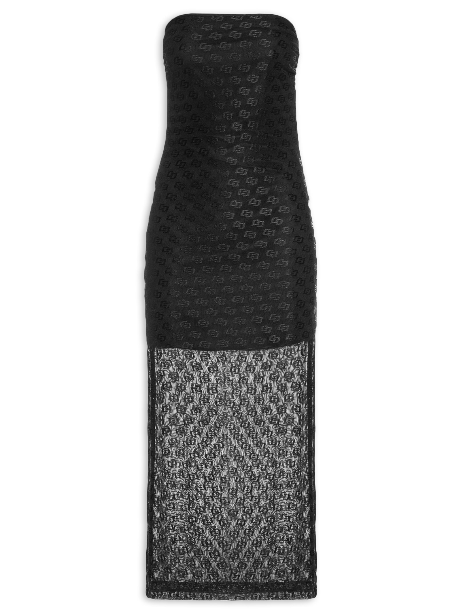 Vestido Tule Monograma Preto Colcci
