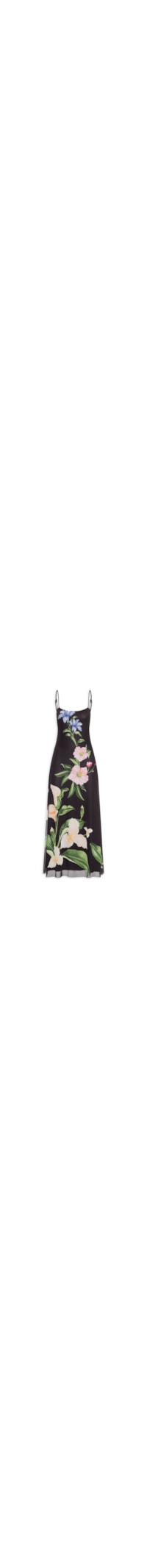 Vestido Tule Ombro Só Céu De Flor - Preto