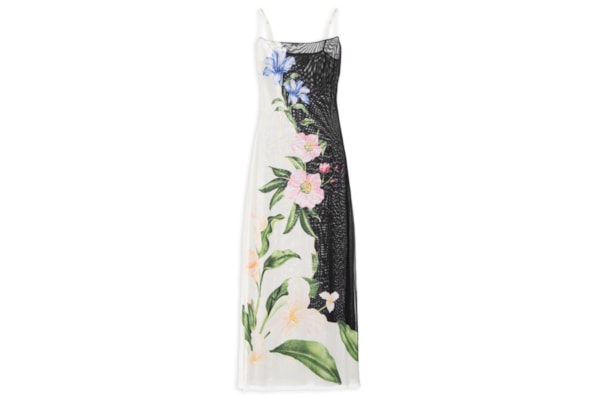 Vestido Tule Ombro Só Céu De Flor - Preto