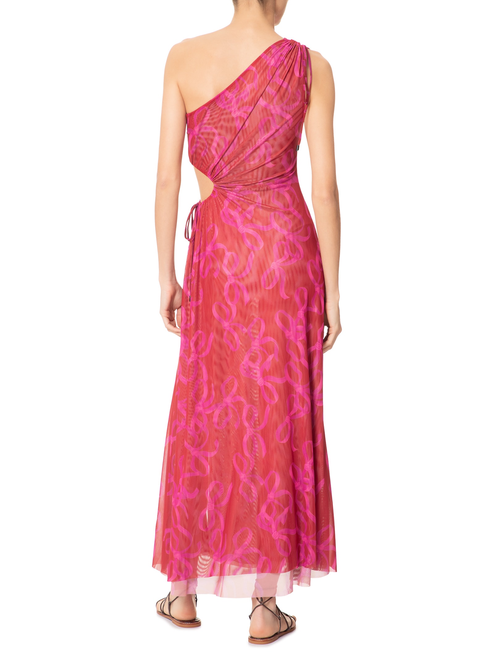 Vestido Tule Ombro Só Laços Vermelho Farm