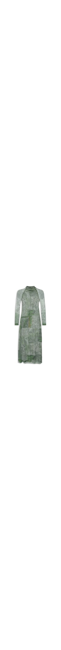 Vestido Tule Recortes Lenço - Verde