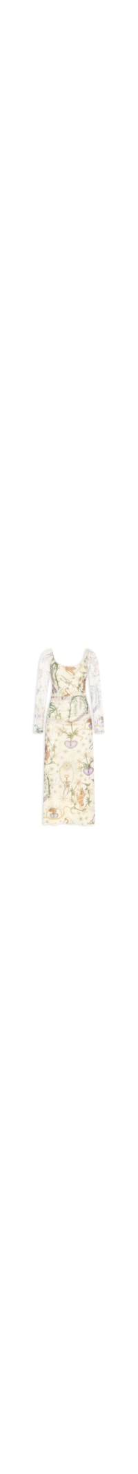 Vestido Tule Tropical Místico - Bege