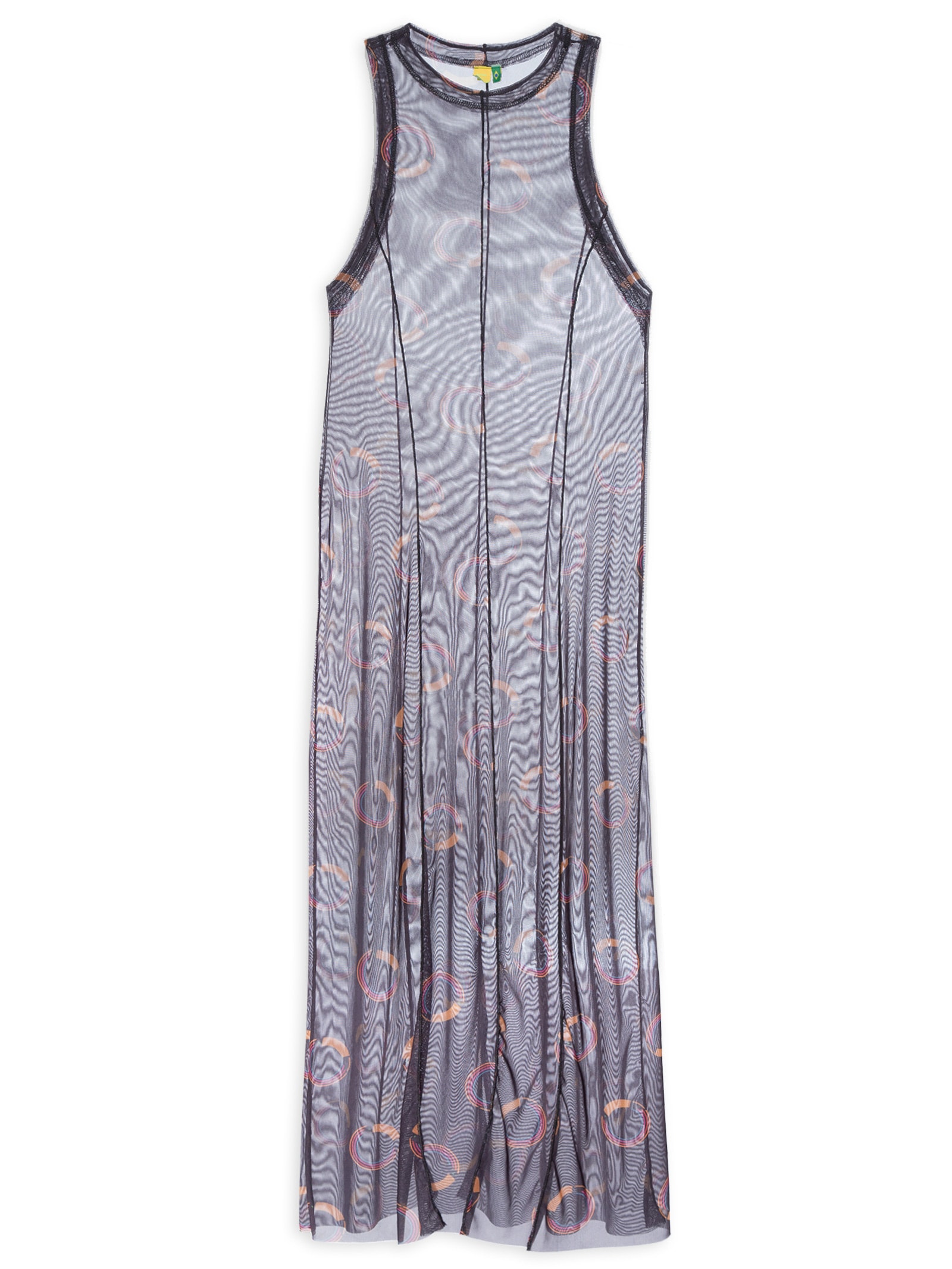 Vestido Tule Tuca Poá Preto Farm