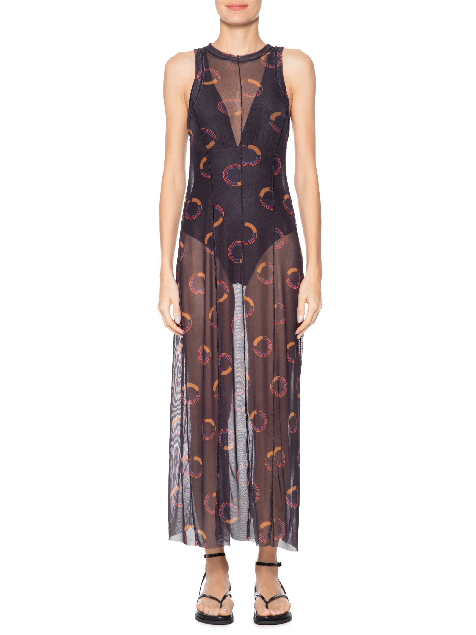 Vestido Tule Tuca Poá Preto Farm