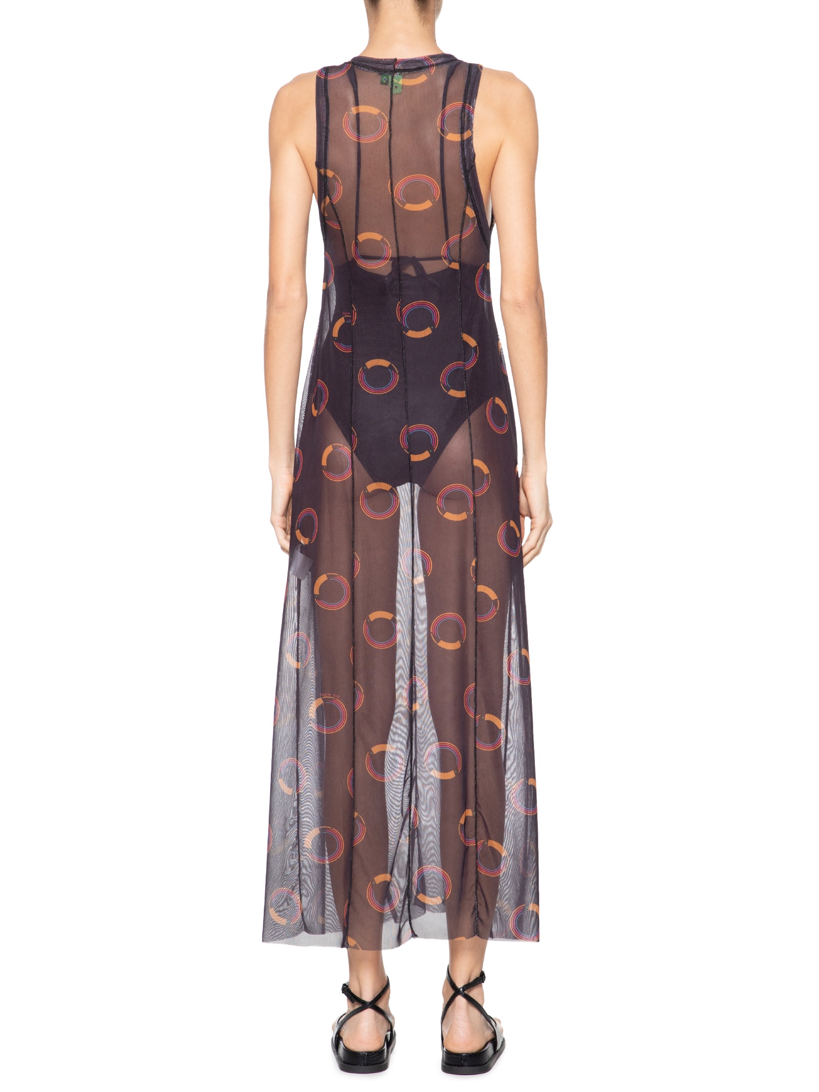 Vestido Tule Tuca Poá Preto Farm