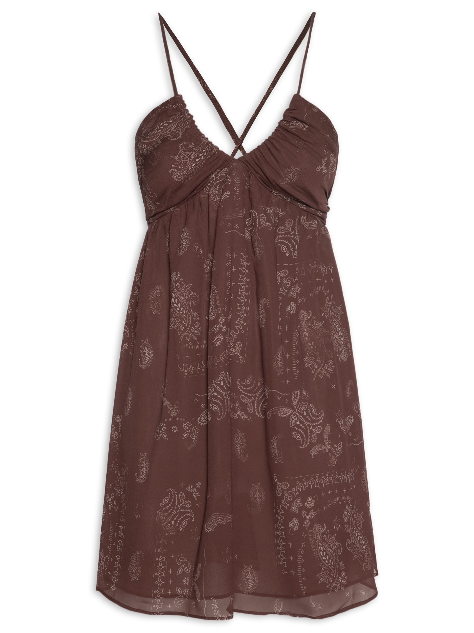 Vestido Tunel Amarração GGT Estampa Bandana Marrom Animale Jeans