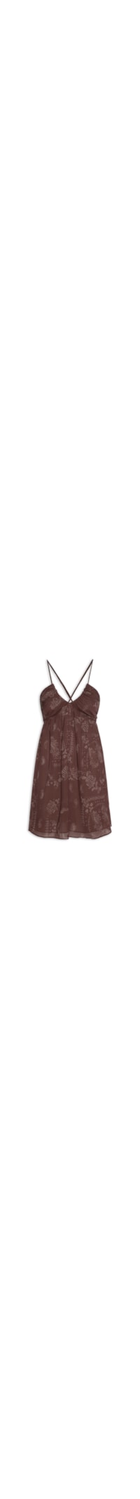 Vestido Tunel Amarração GGT Estampa Bandana - Marrom