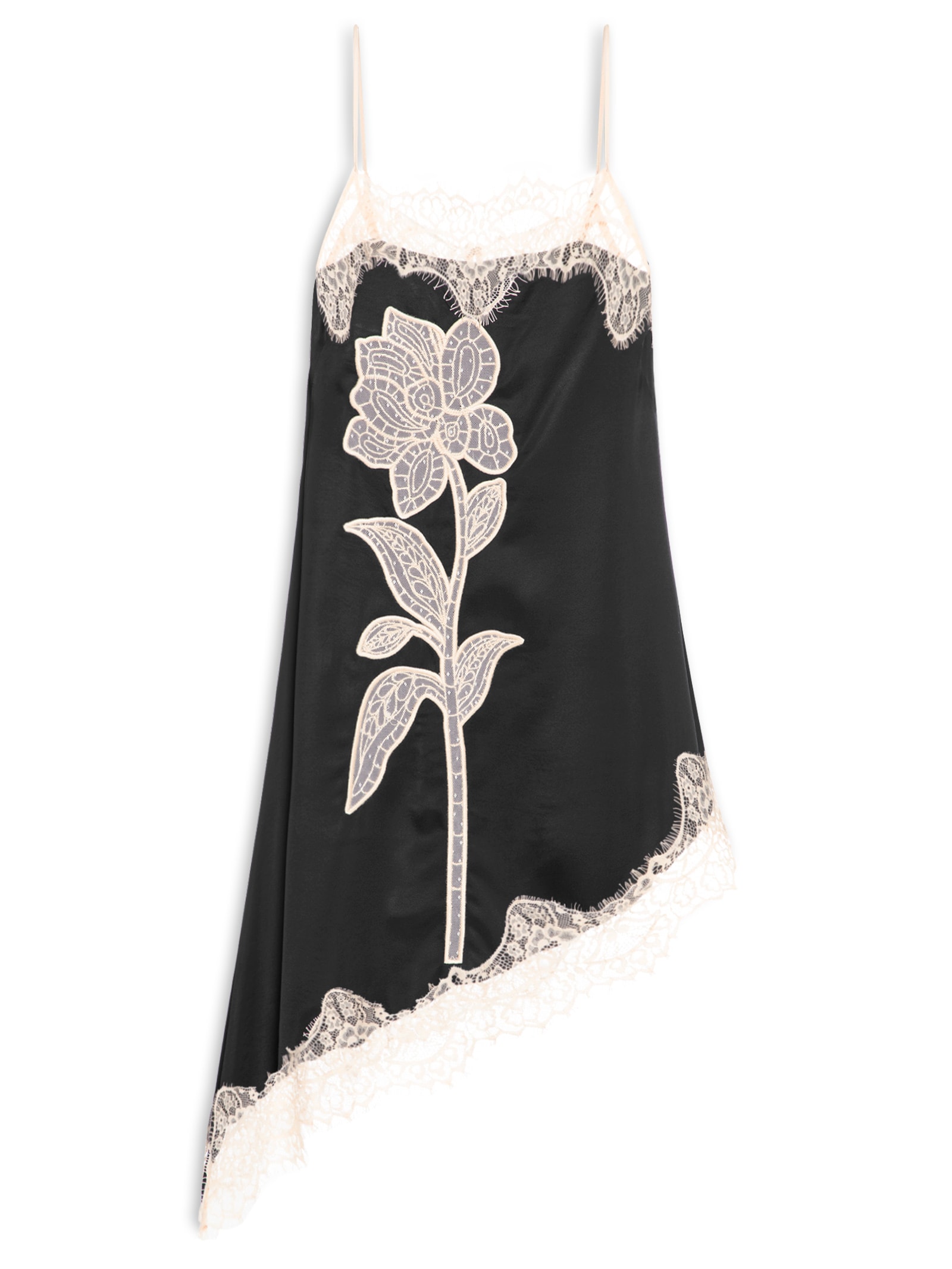 Vestido Túnica Artesanal Floral Renda Preto Farm