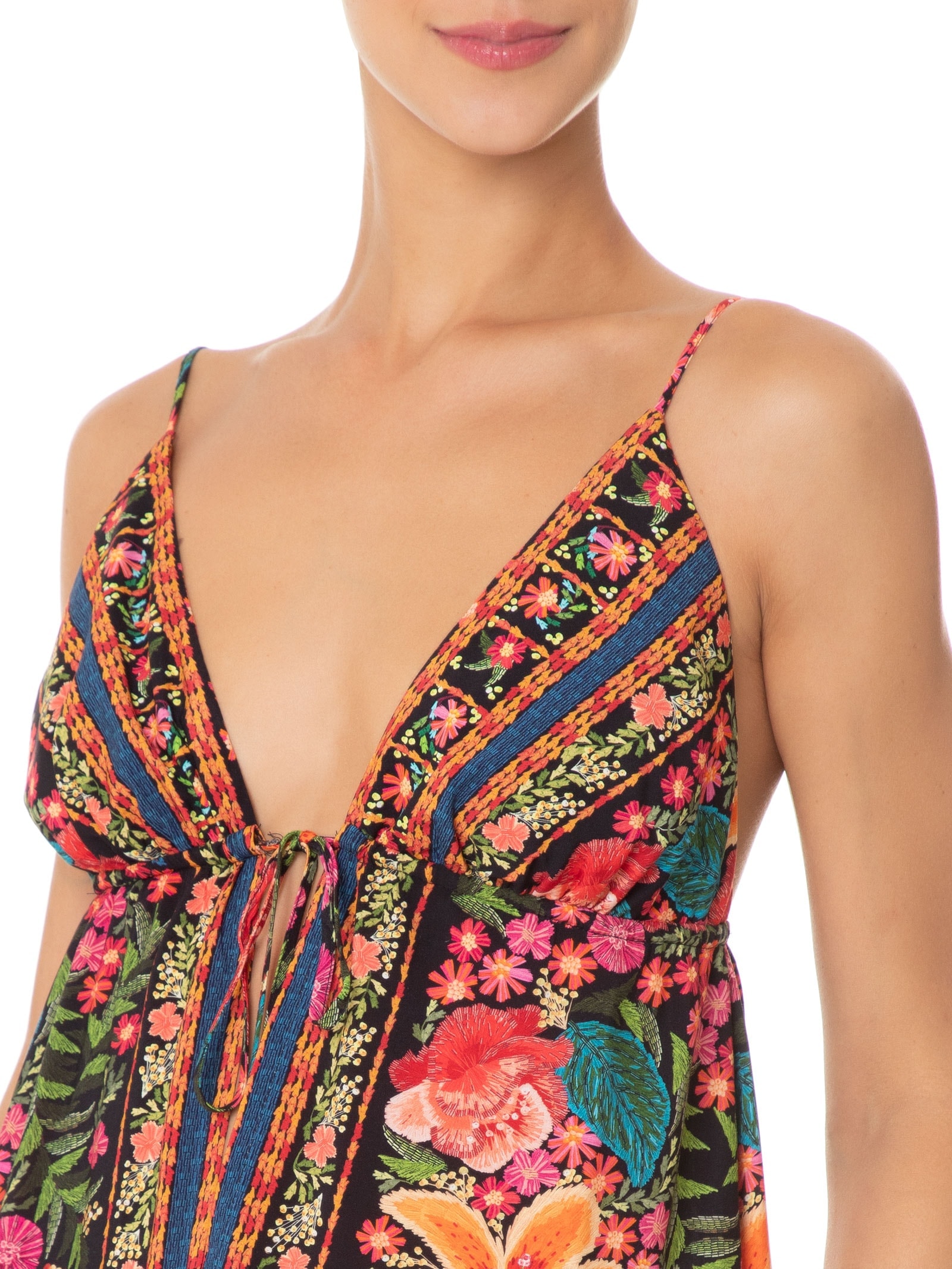 Vestido Túnica Bordadeira Preto Farm Praia