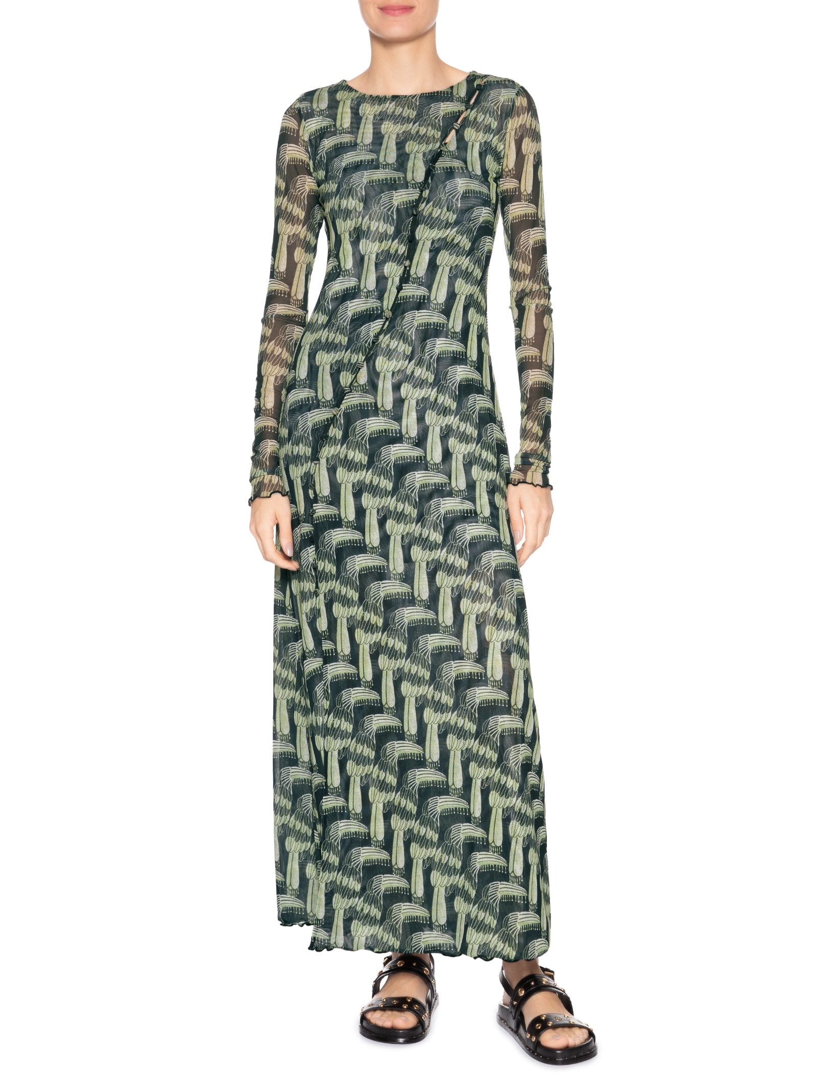 Vestido Túnica Botões Tucanário Preto Farm