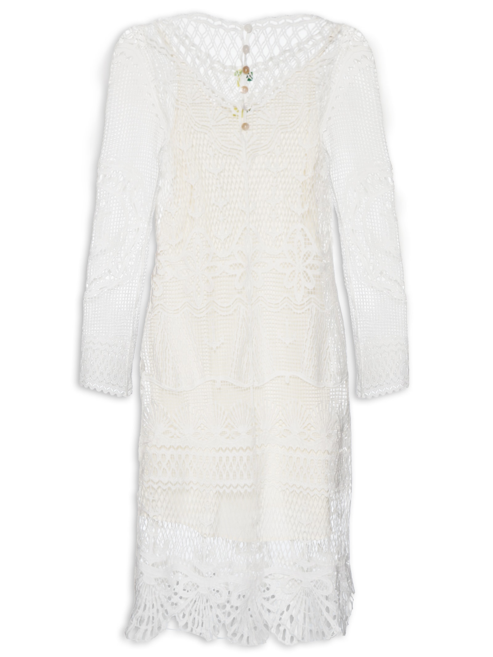 Vestido Túnica Guipure Branco Farm