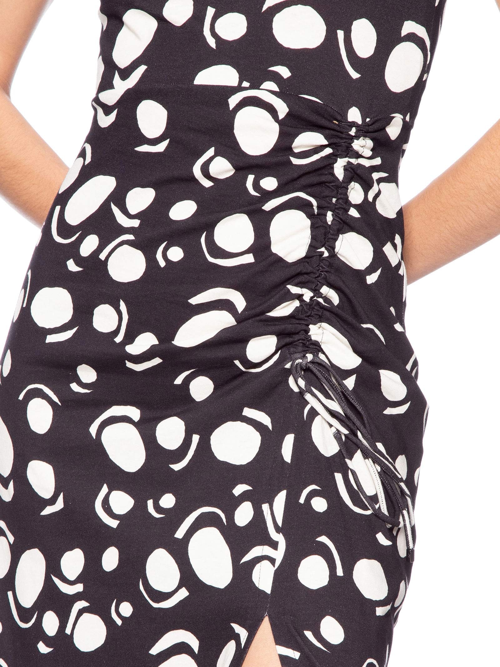 Vestido Um Ombro Franzido Preto Animale