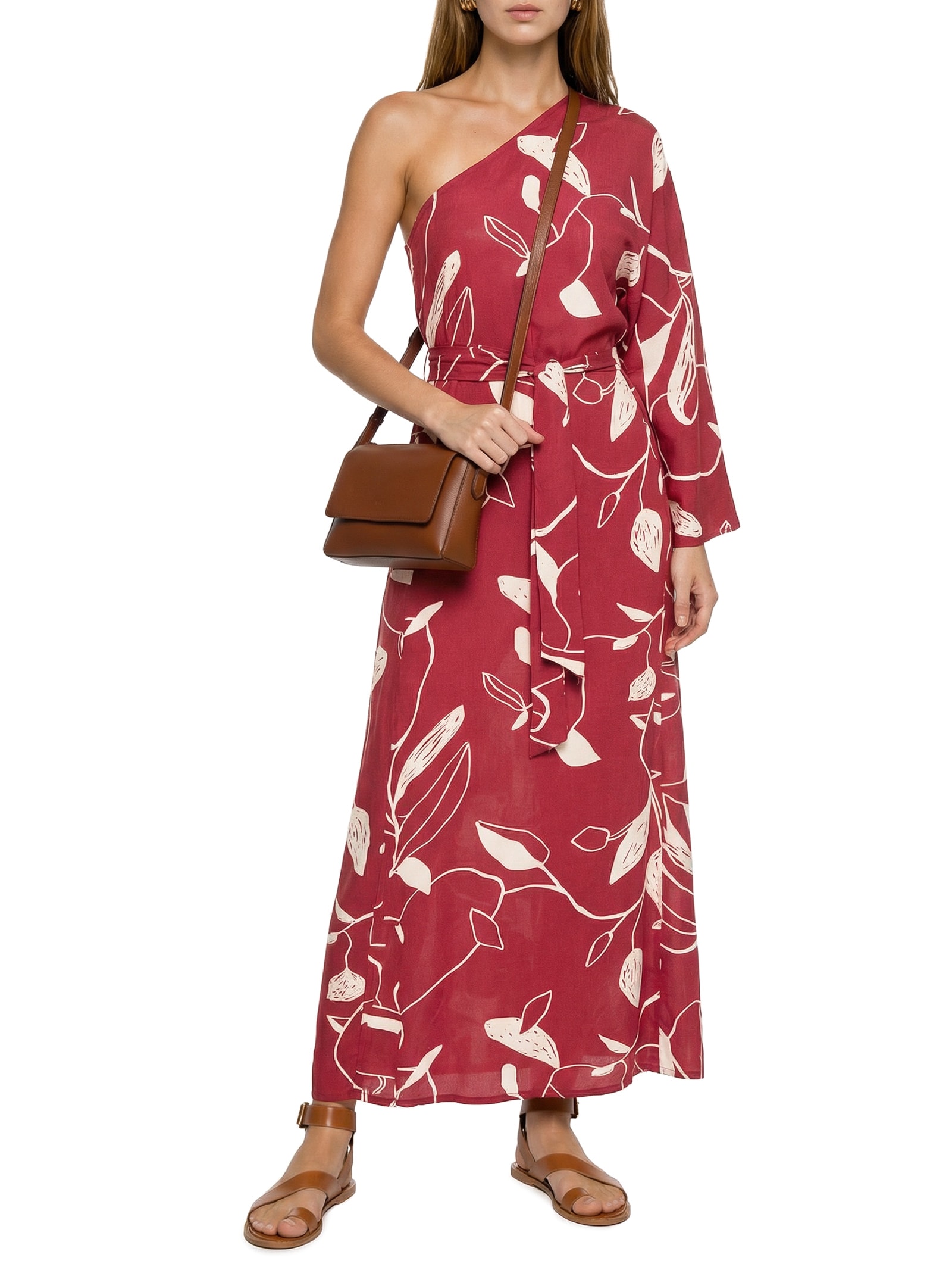 Vestido Uma Manga Copaíba Vermelho Cantão