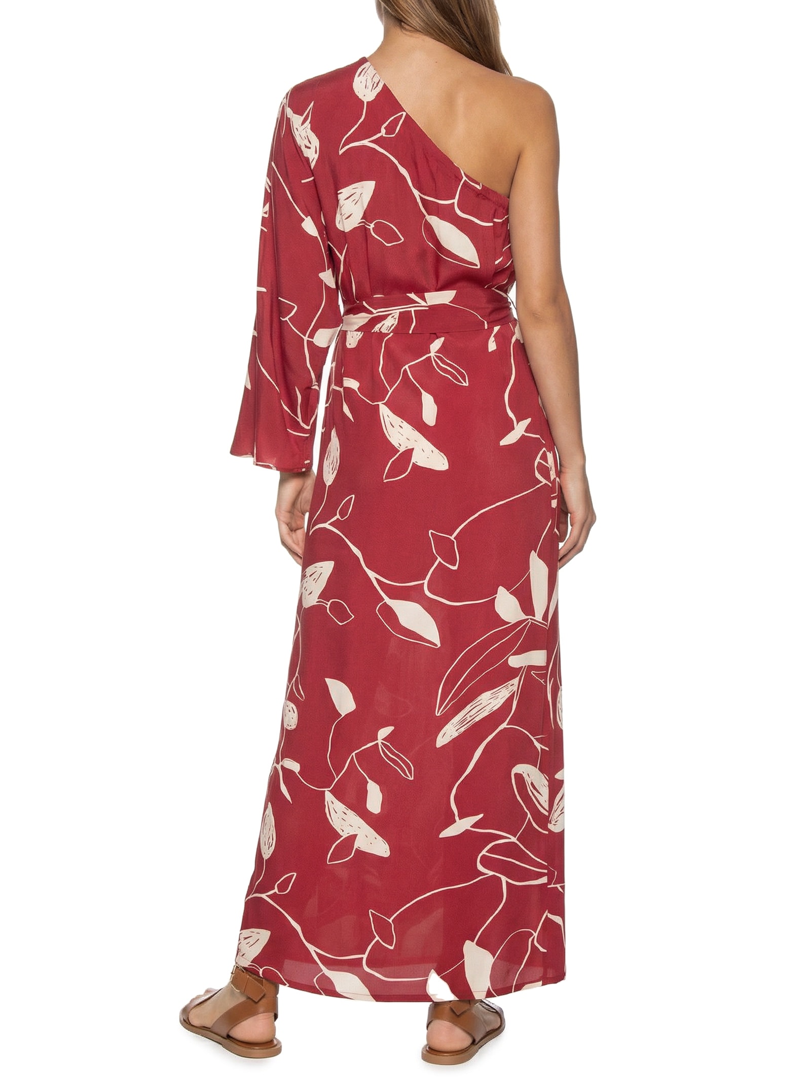 Vestido Uma Manga Copaíba Vermelho Cantão