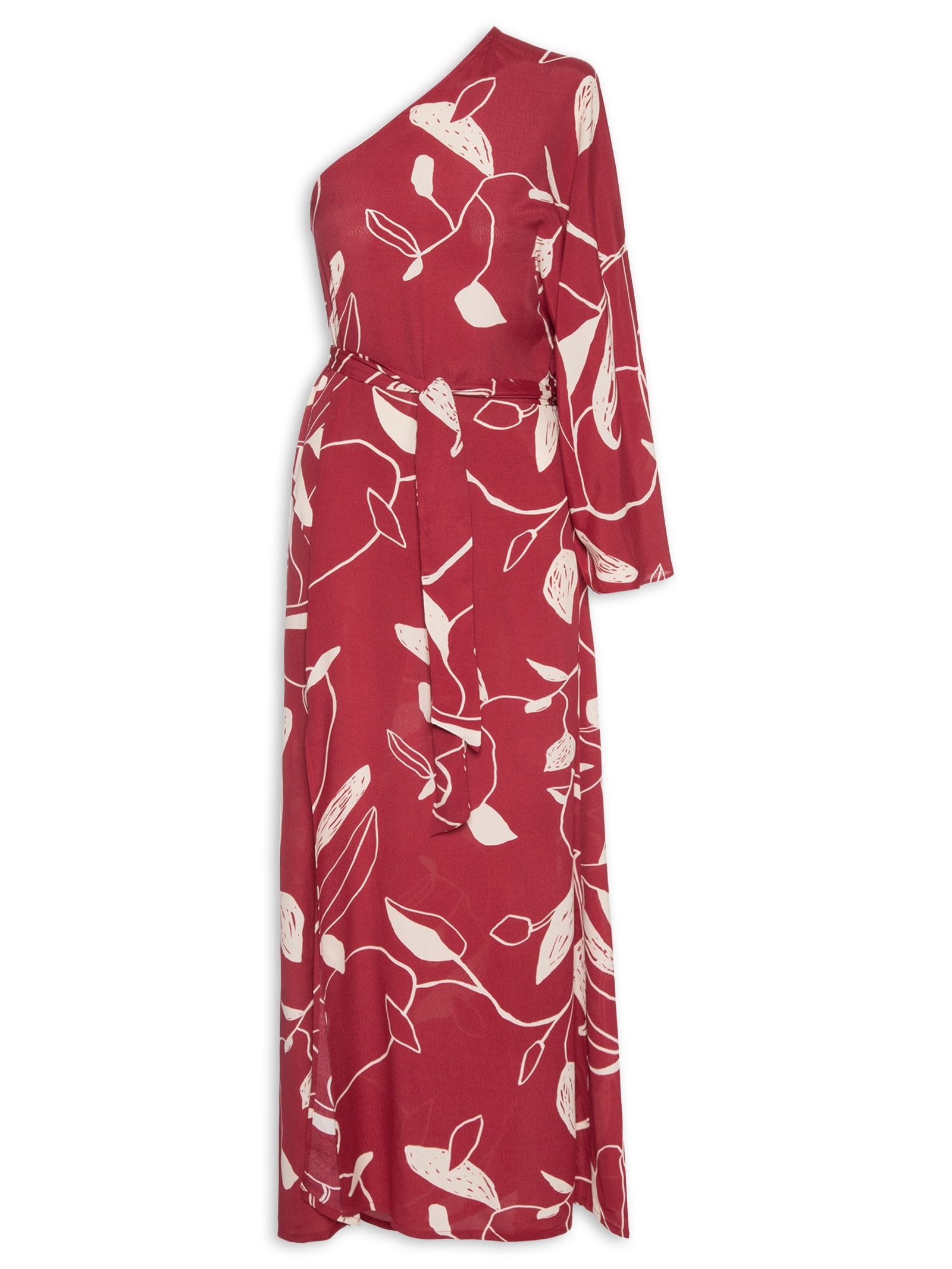 Vestido Uma Manga Copaíba Vermelho Cantão