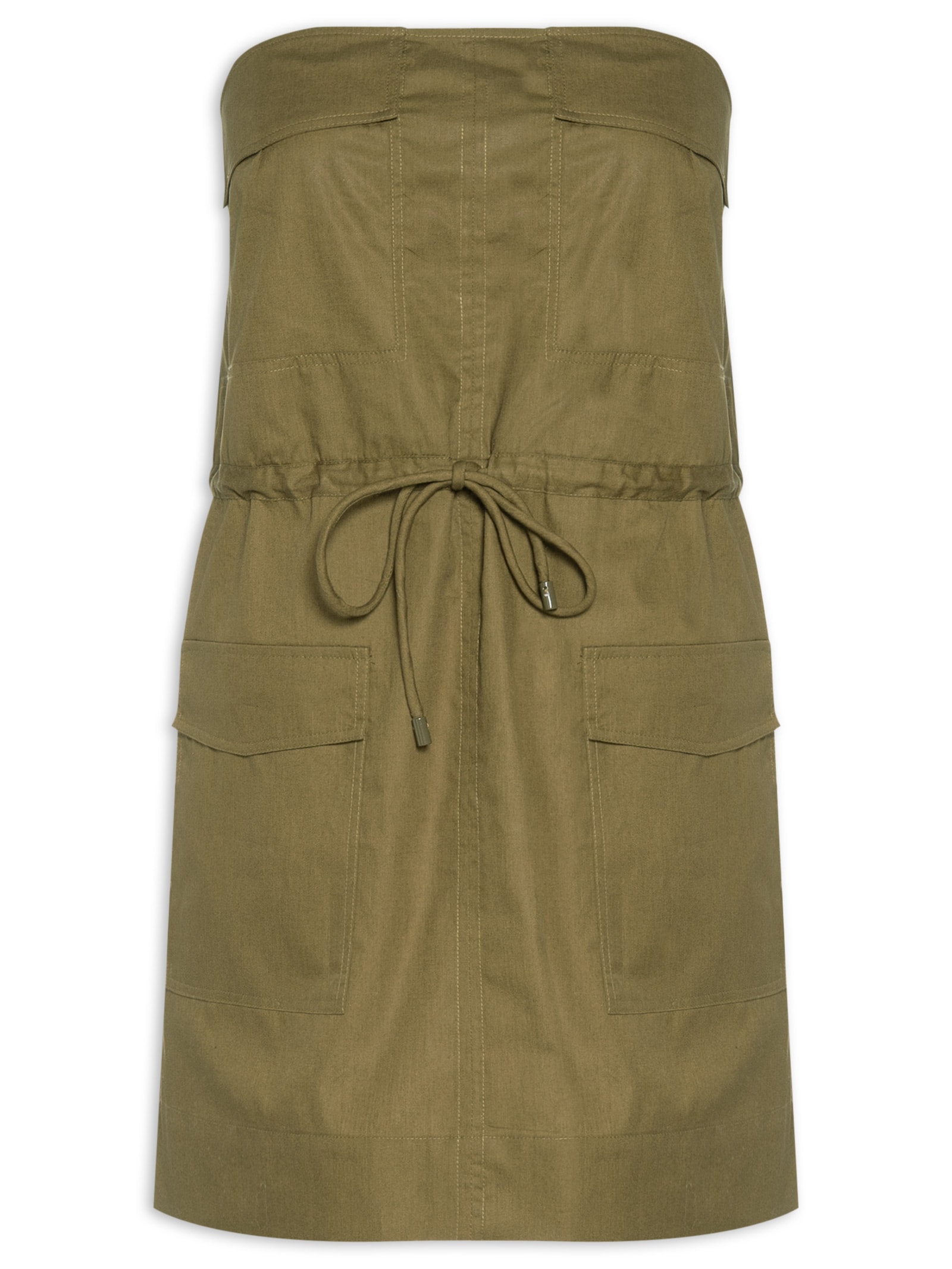 Vestido Utilitário Mini Marrom Animale
