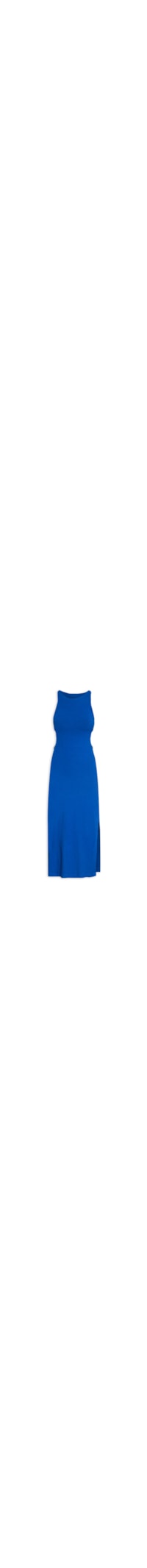 Vestido Vazado Cintura Ribana - Azul