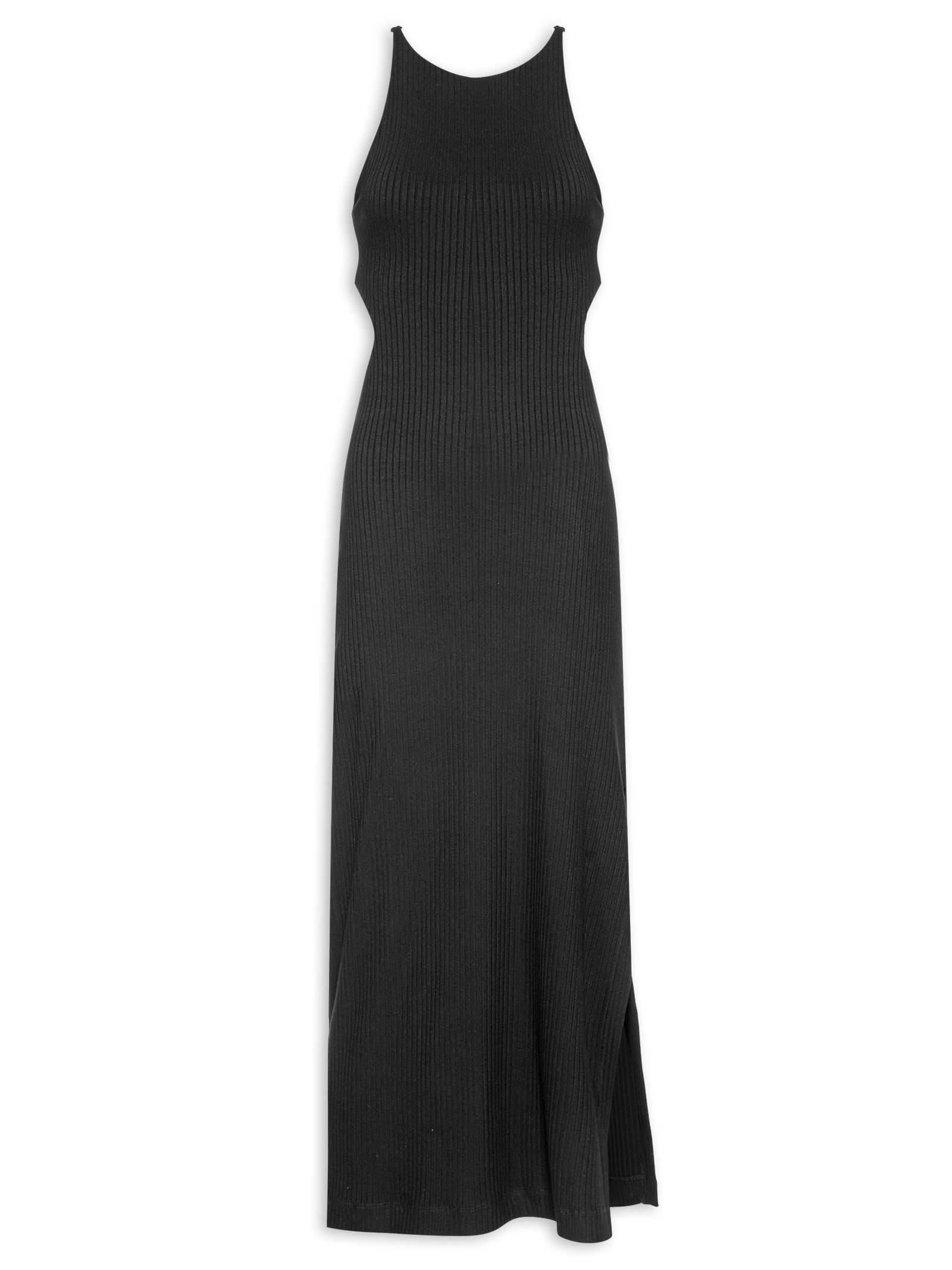Vestido Vazado Cintura Ribana Preto Farm