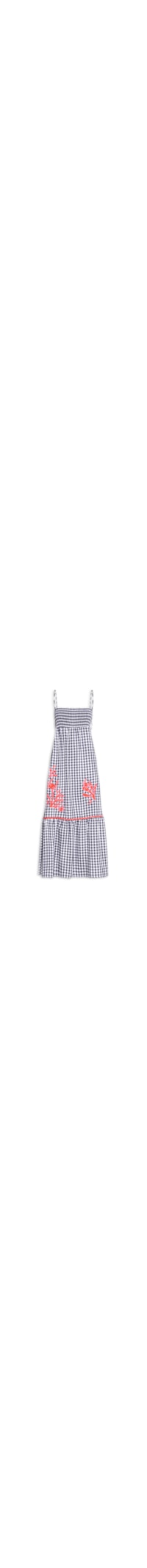 Vestido Vichy Bordado - Azul