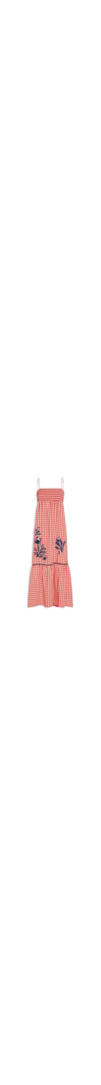 Vestido Vichy Bordado – Vermelho