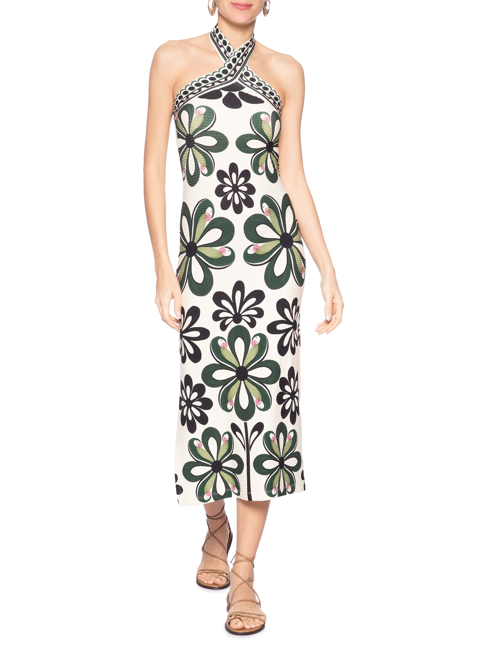 Vestido Viés Florara – Preto Farm