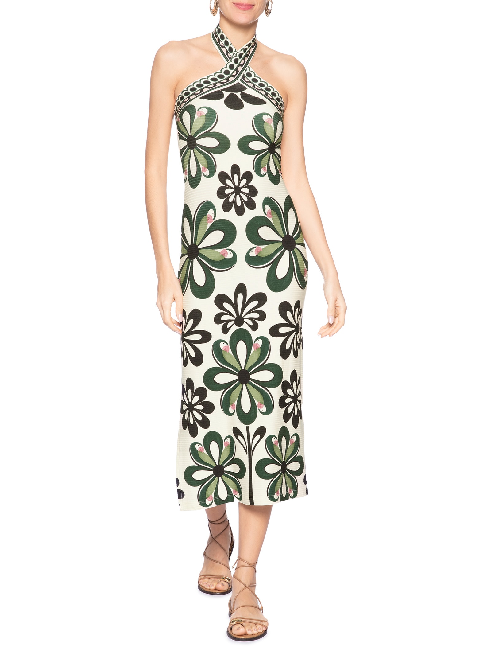 Vestido Viés Florara – Preto Farm