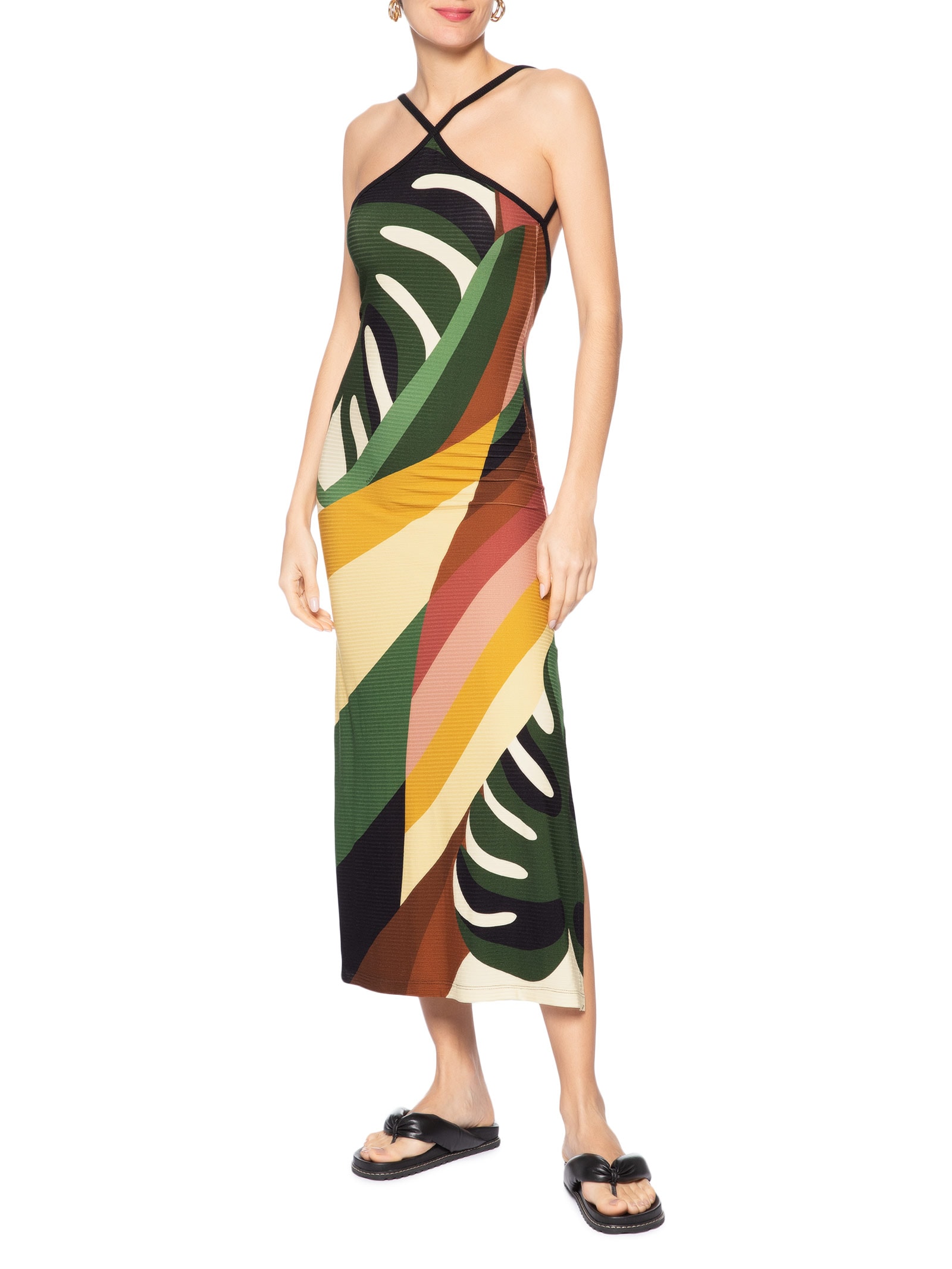 Vestido Vies Listra Arara Verde Farm