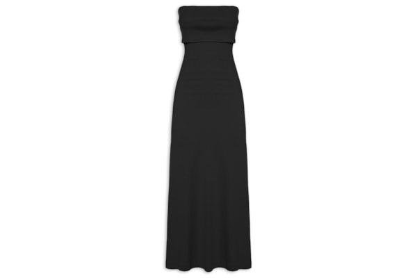Vestido Vira Midi Sem Alça - Preto