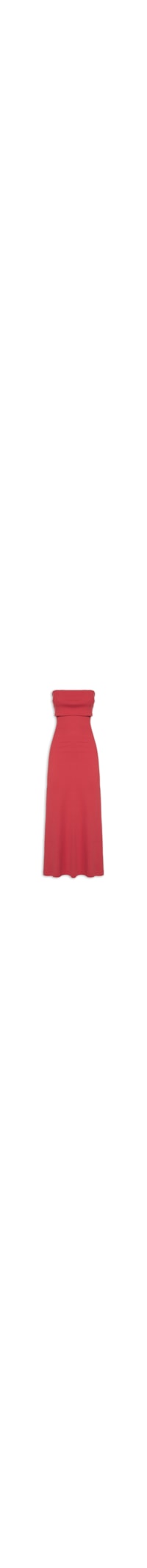 Vestido Vira Midi Sem Alça - Vermelho