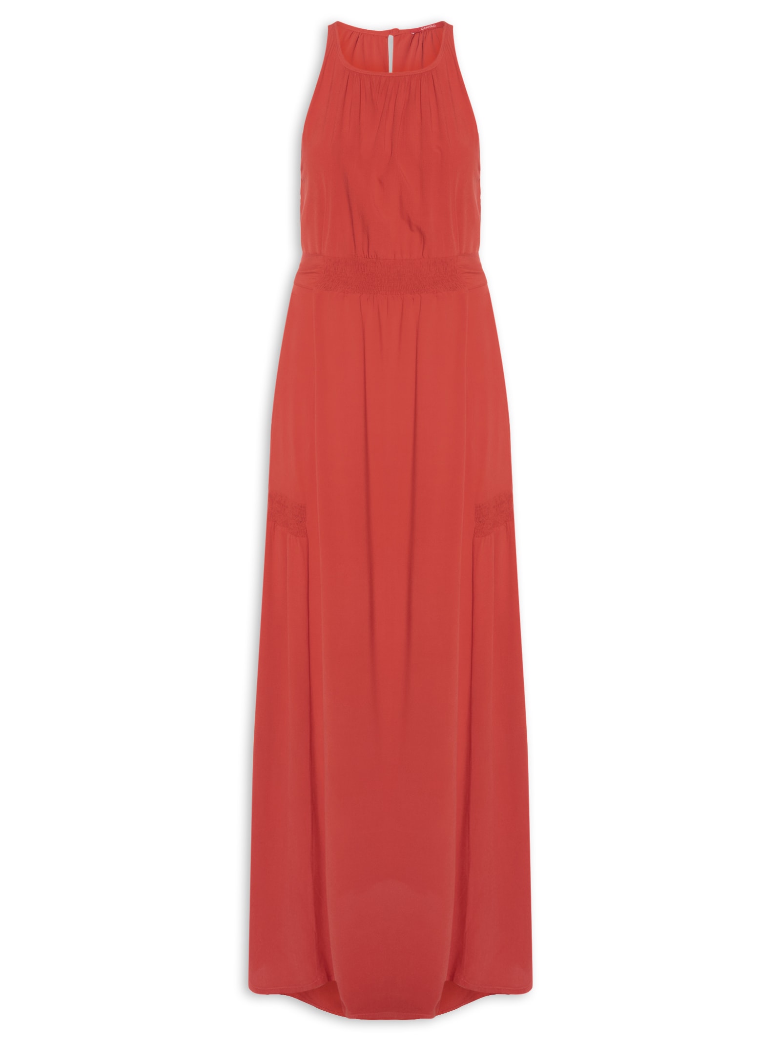 Vestido Viscose Leve Vermelho Cantão