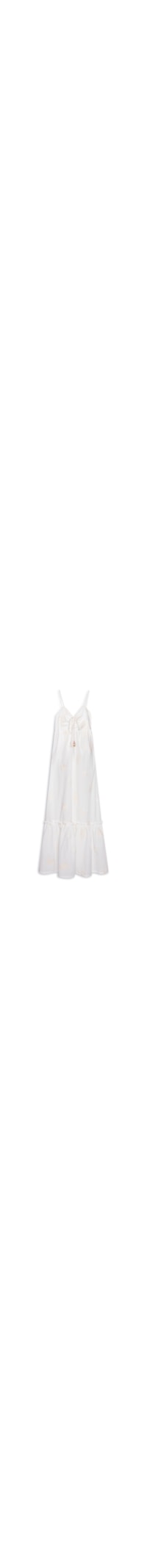 Vestido Voil Alg Bordado Beira Mar - Branco