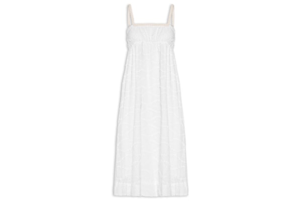 Vestido Voil Bordado Relevo – Branco