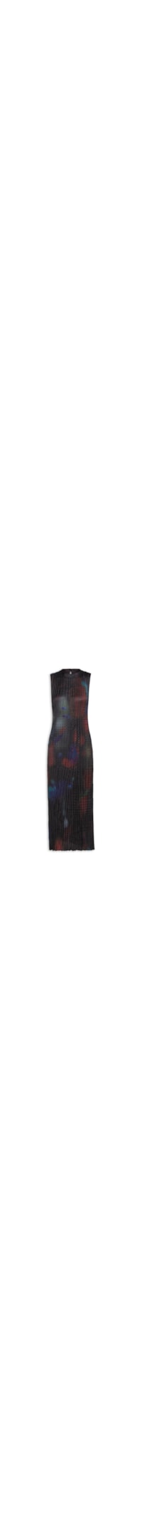 Vestido Wrinckled Satin Rose Blur Double - Preto