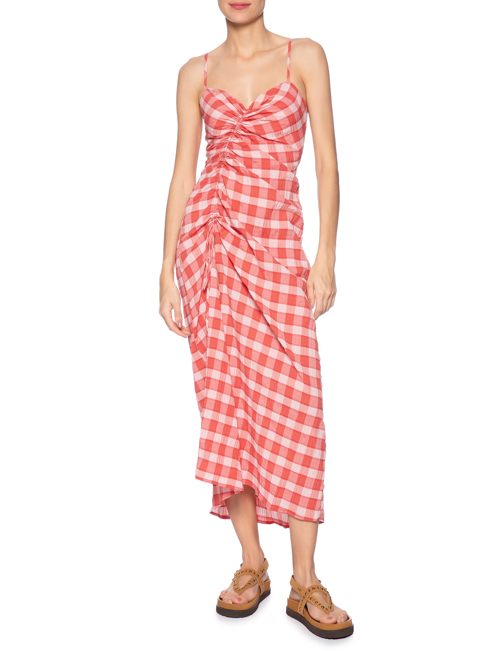 Vestido Xadrez Trancoso Vermelho  Farm