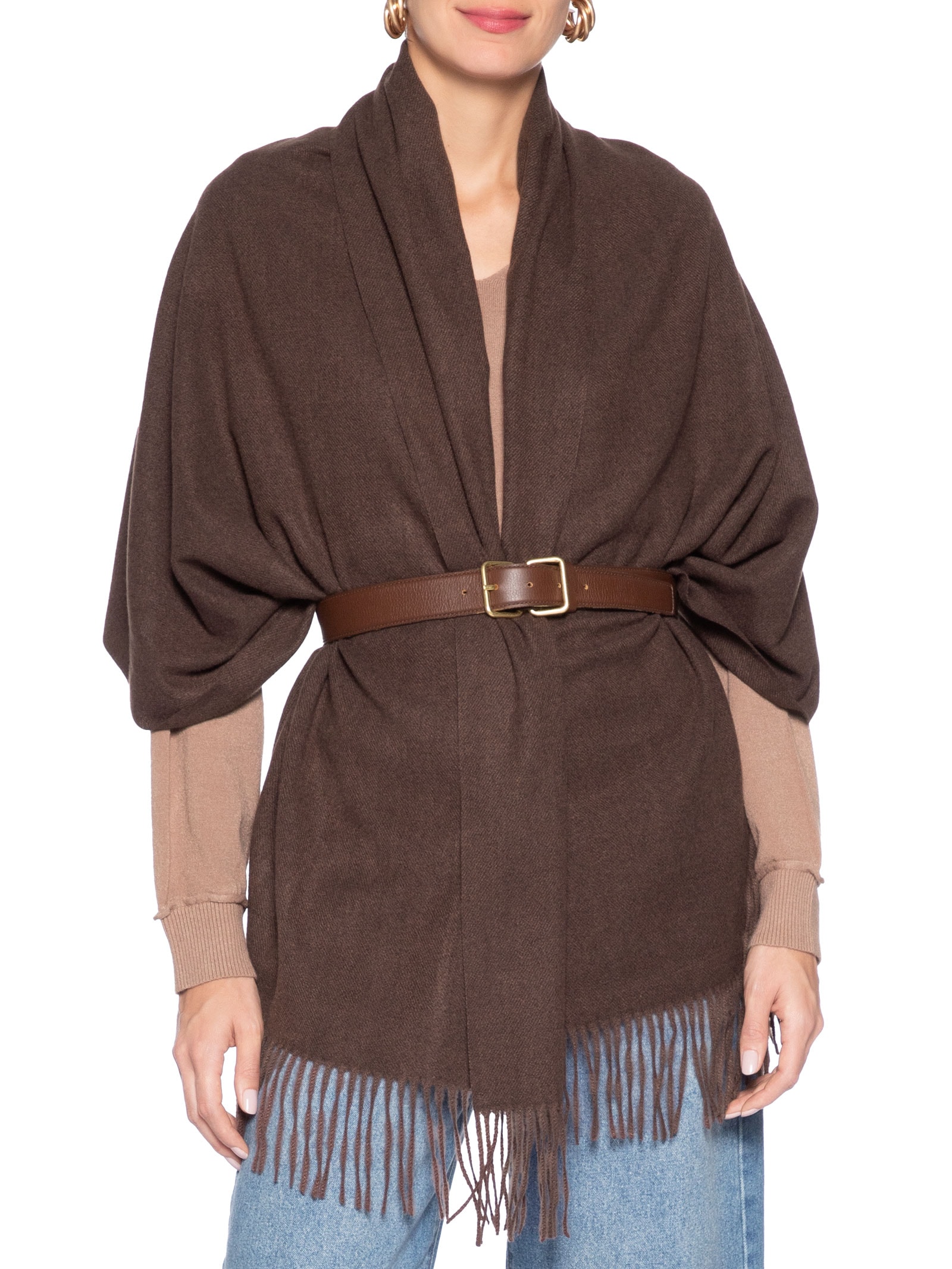 Xale Feminino Fran Marrom Le Lis