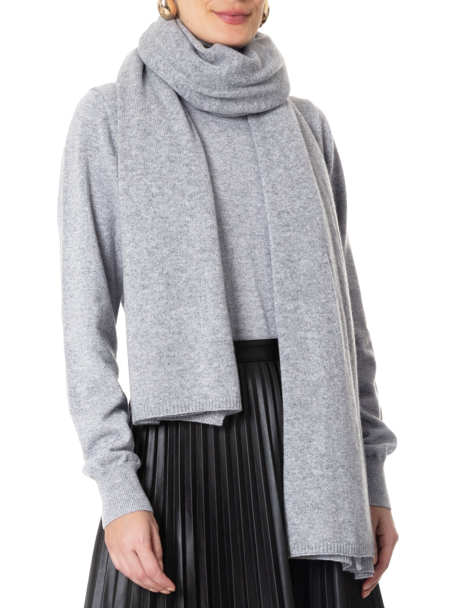 Xale Feminino Puro Cashmere Cinza '2Essential
