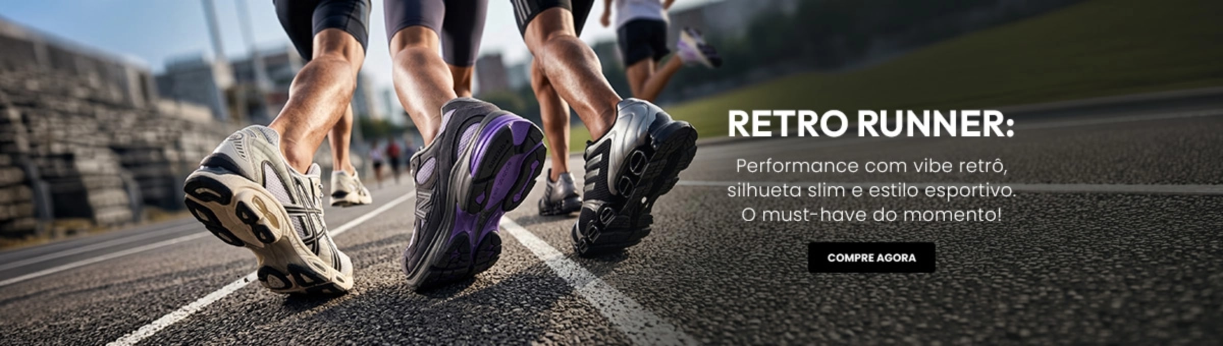 Retro Runner: performance com vibe retrô, silhueta slim e estilo esportivo. O must-have do momento!