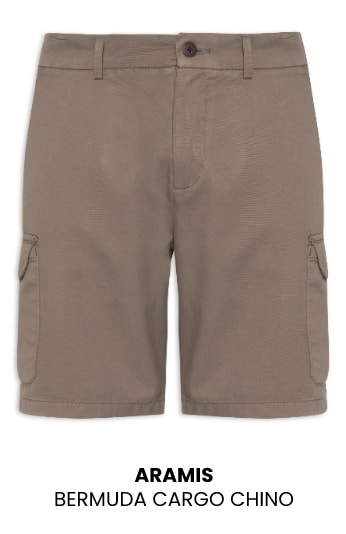 Bermuda Cargo Chino Masculina Aramis Bege