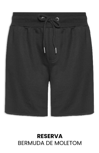 Bermuda de Moletom Masculina Reserva Preta