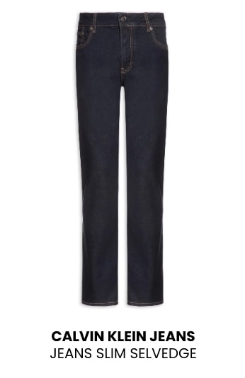 Calça Jeans Masculina Calvin Klein Jeans Slim Selvedge Azul Escura